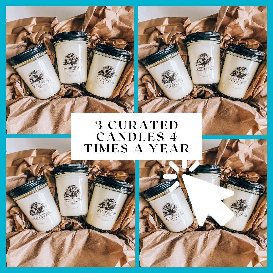 Your candle stash just called… it wants backup.Join the SOA VIP Candle Club and get your favorite scents delivered to your door, on your schedule. No last-minute ‘I’m out of candles!’ panic, just pure, steady glow.💌 Exclusive perks🕯 VIP-only scents📦 Candle day feels, every monthTreat yourself — future you will thank you.🔽https://southernoakartisan.com/candle-subscription/