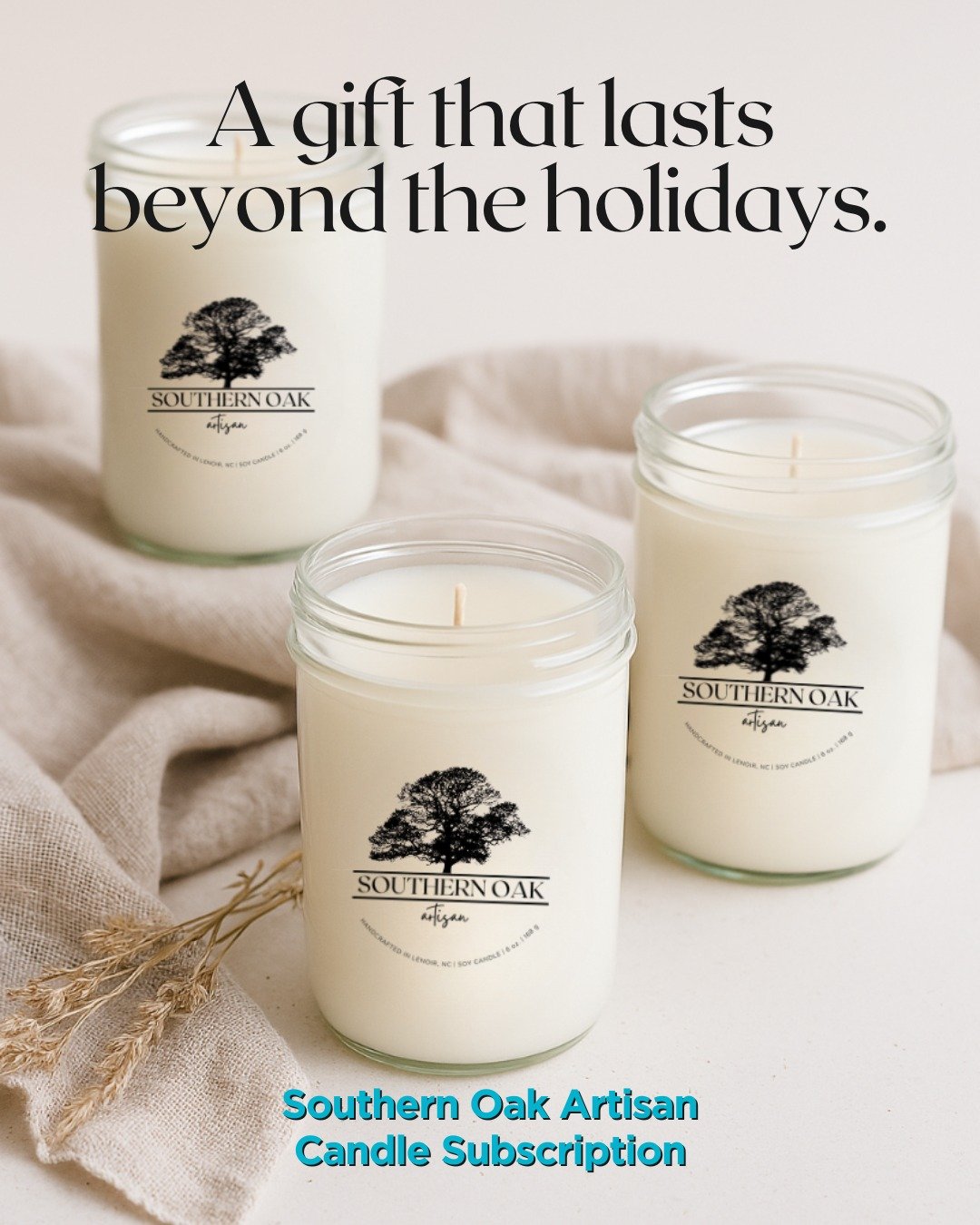 A gift that lasts beyond the holidays. Our Candle Subscription delivers three new scents every season, poured in small batches and made with clean ingredients.It is thoughtful, sustainable, and something to look forward to long after the decorations are packed away.🎁Give someone a little light all season. More info ☝🏼