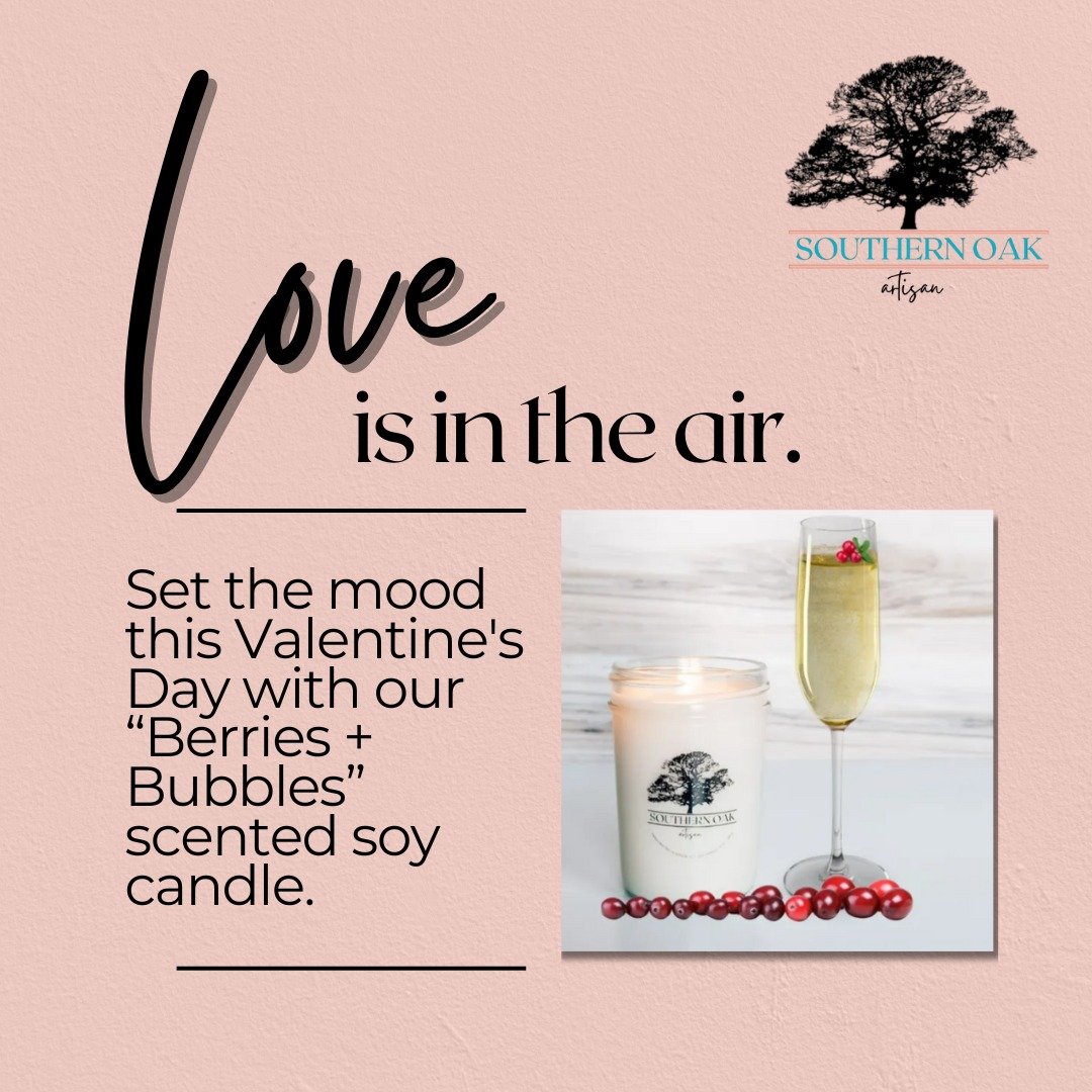 Valentine's Day is just a month away! 😍This Valentine's Day, spread love and light with our "Berries + Bubbles" handmade soy candle. It's the perfect gift for your partner, or yourself! 💖🎁