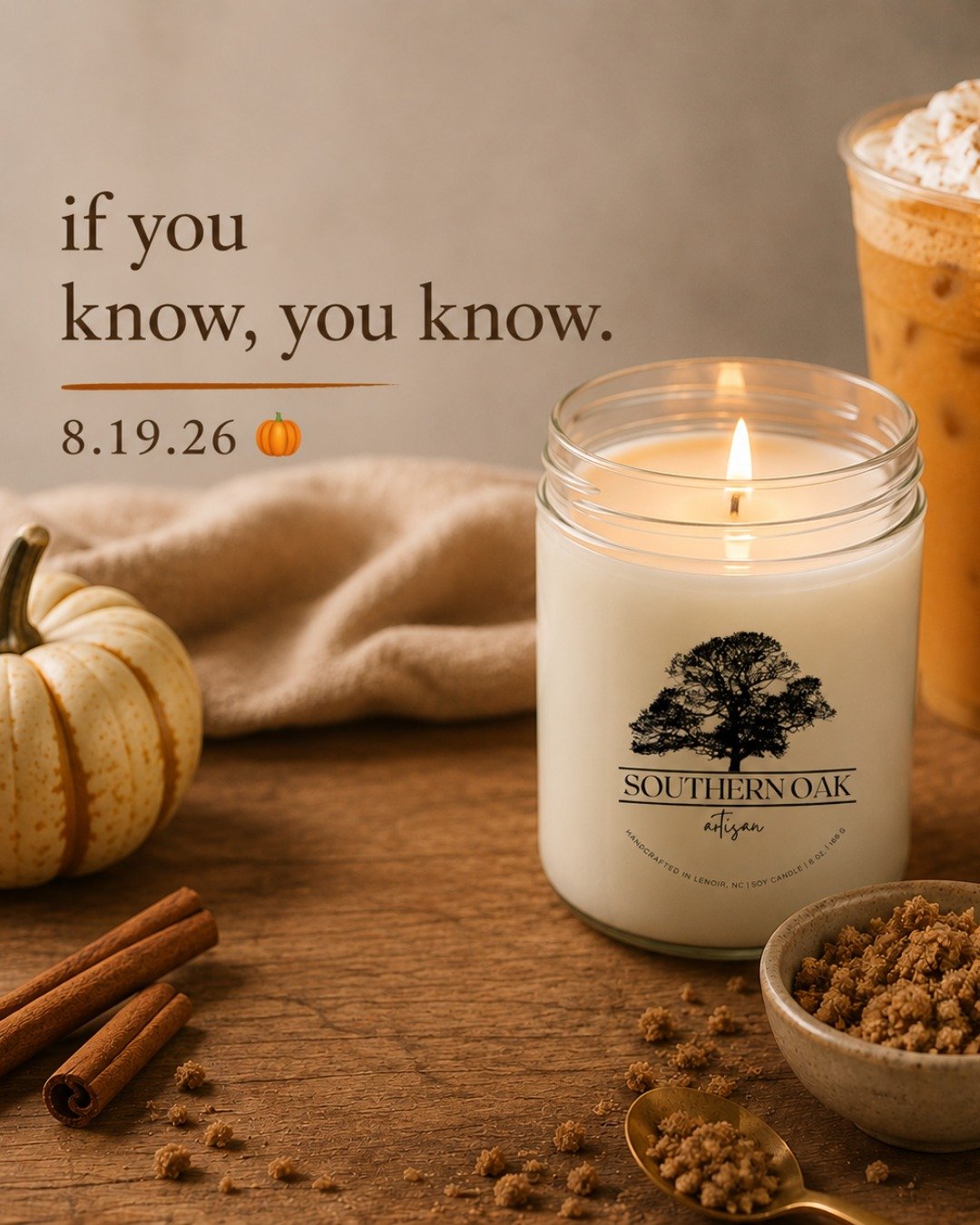 If you know, you know. 👀🎃The clues are getting a little obvious now…One of your Southern Oak Artisan favorites is making its return in TWO DAYS.8.19.26 🤎